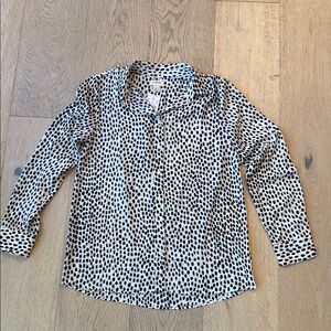 J.Crew Black & White Spotted Button-Up Blouse – Size XS – NWT